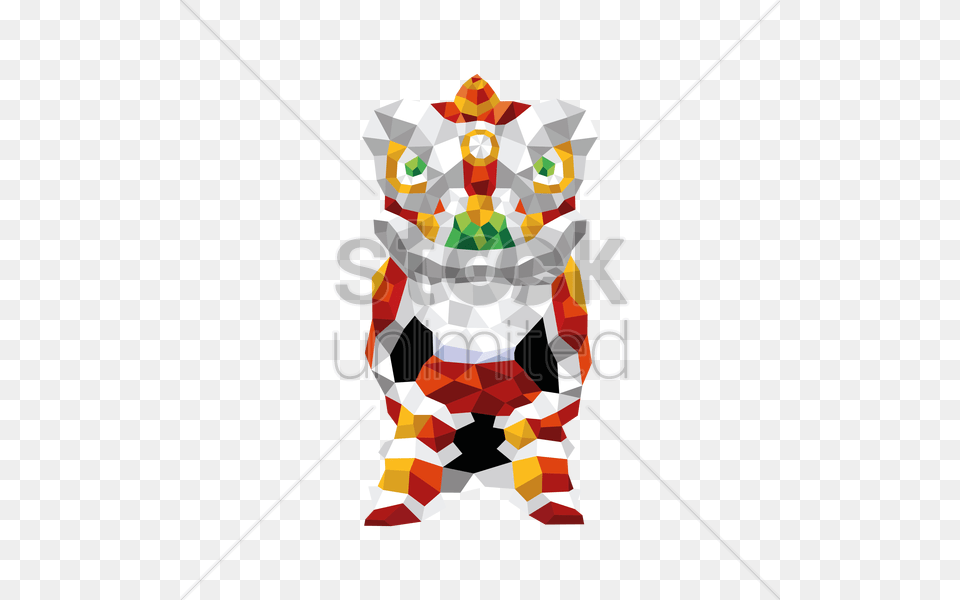 Geometric Chinese Lion Dance Vector Image, Baby, Person Png