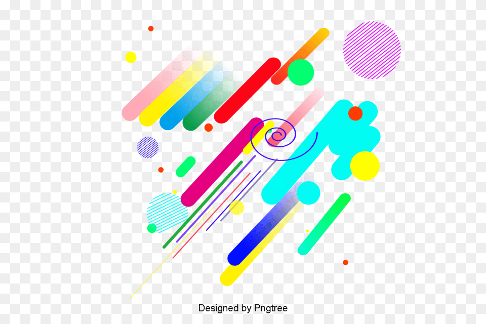 Geometric Colorful Line Decoration Floating Geometric Colorful, Art, Graphics, Dynamite, Weapon Free Png Download