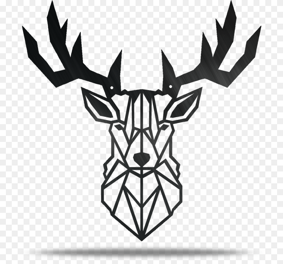 Geometric Deer Metal Wall Art Deer Head Metal Wall Art, Emblem, Symbol, Weapon Png Image