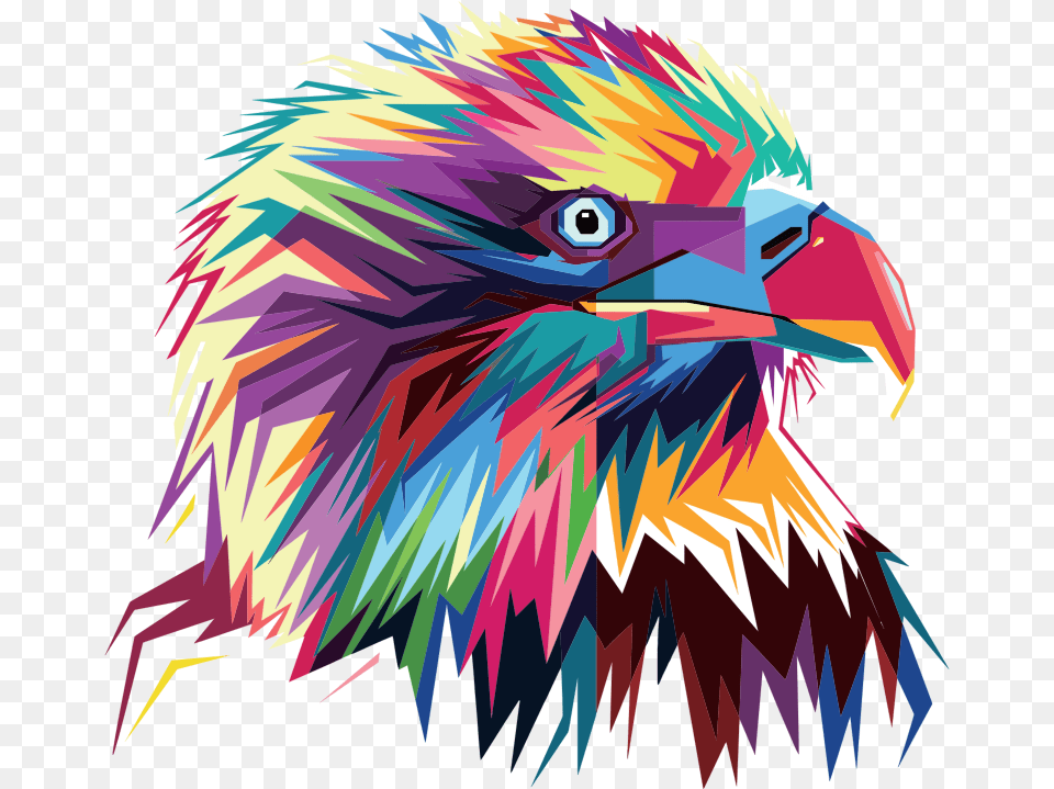 Geometric Eagle Pop Art By Rizkydwi123 Animal Pop Art, Beak, Bird, Vulture, Person Free Transparent Png