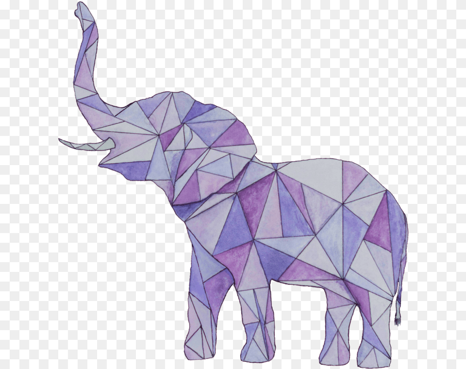 Geometric Elephant Outline Watercolor Geometric Elephant, Art, Paper, Origami, Person Free Png