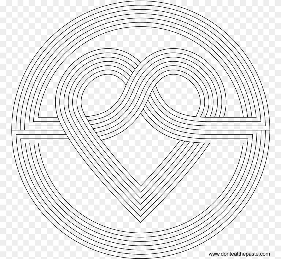 Geometric Heart Coloring Pages Simple Heart Mandala Coloring Pages, Gray Png