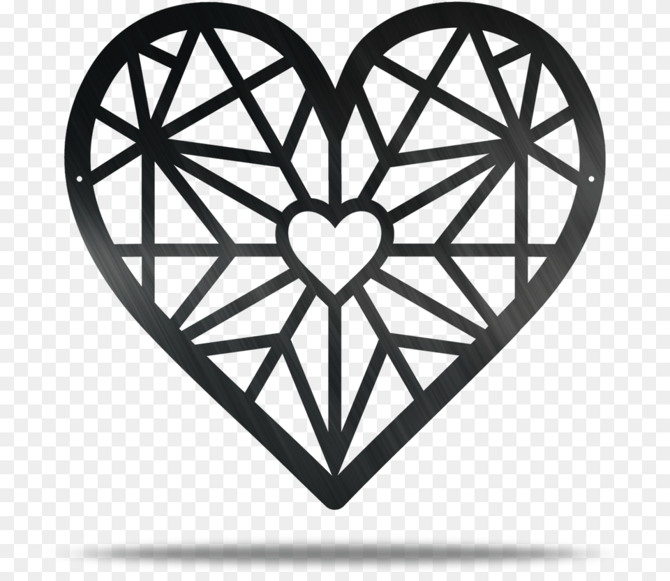 Geometric Heart Metal Wall Decor Metal, Accessories, Diamond, Gemstone, Jewelry Png