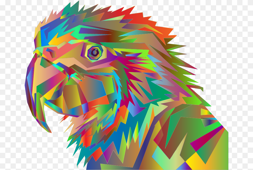 Geometric Parrot Pop Art By Rizkydwi123 Surreal Graphic Design Parrot, Graphics, Animal, Bird, Vulture Free Transparent Png