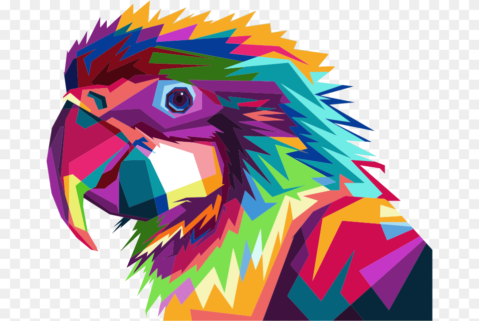 Geometric Parrot Pop Art By Rizkydwi123 Wpap Animal Art, Graphics, Modern Art, Dynamite, Weapon Png Image