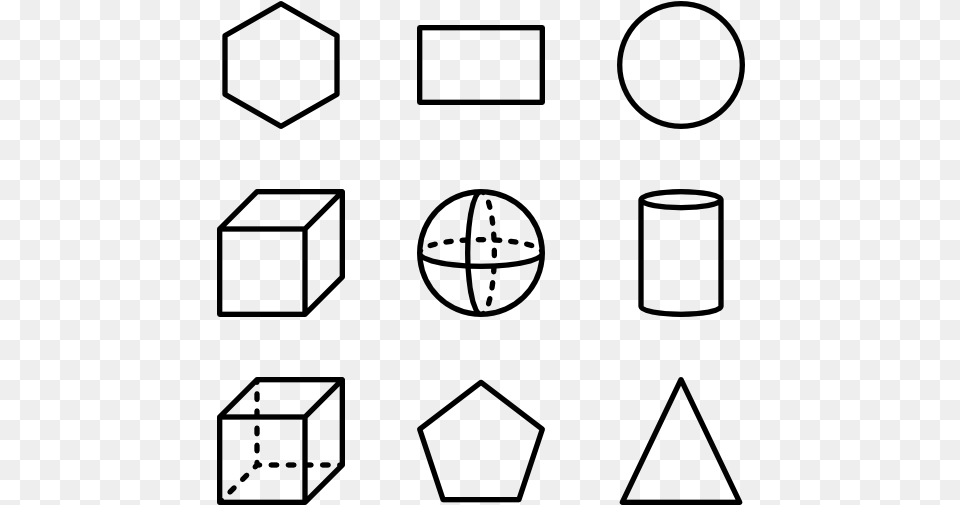 Geometric Shapes Pack, Gray Png Image