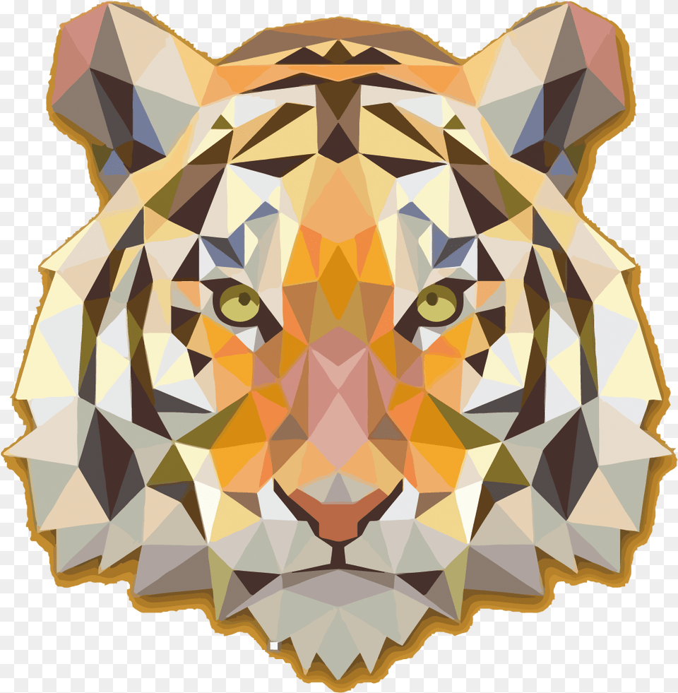 Geometric Tiger, Person, Animal, Wildlife, Mammal Free Png Download