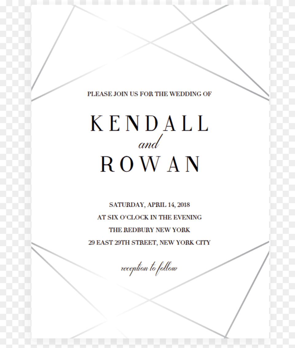 Geometric Wedding Invitation Template Silver Lines Jean Eve, Advertisement, Poster, Book, Publication Free Png Download