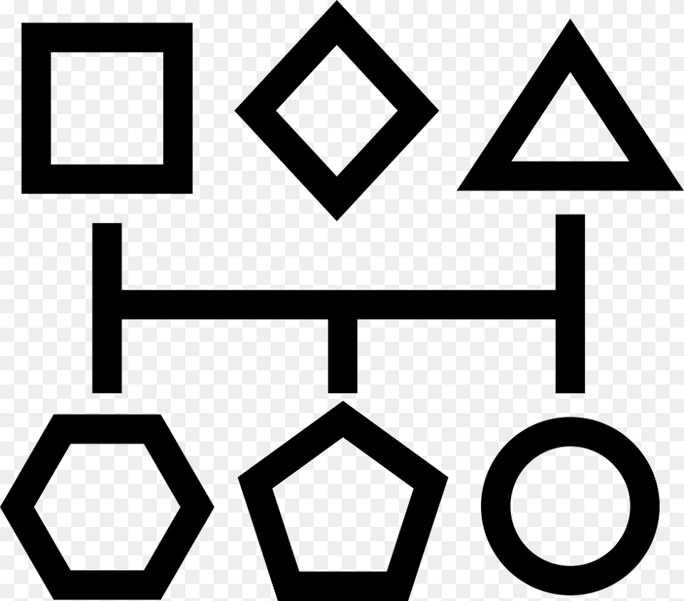 Geometrical Basic Shapes Outlines In A Graphic Connected Scheme Icons, Symbol, Sign Free Png Download
