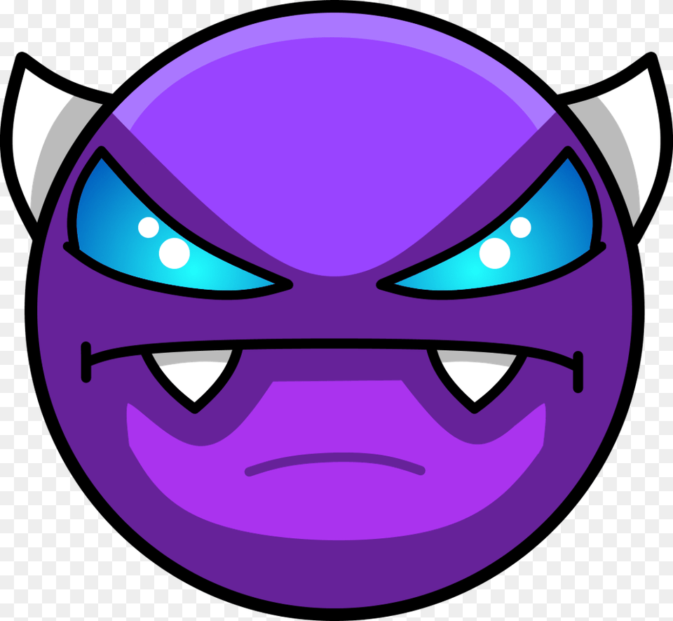 Geometry Dash Easy Demon Face, Purple Free Png Download