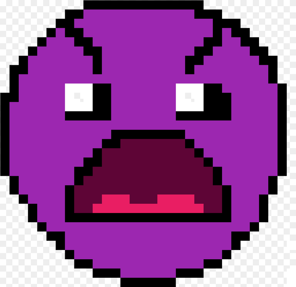 Geometry Dash Insane Difficulty Face Deadpool Pixel Art, Purple Free Png Download