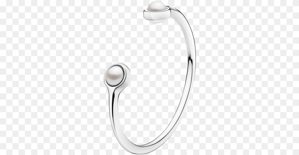 Georg Jensen Sphere Sterling Silver White Pearl Bangle Georg Jensen Open Bangle, Cuff, Electronics, Hardware Png Image