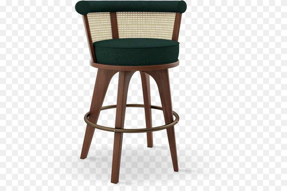 George Bar Chair Handcrafted In Walnut Wood Ratan George Bar Chair, Furniture, Bar Stool Png Image