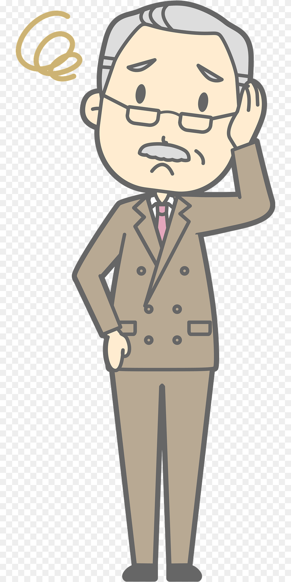 George Boss Is Troubled Clipart, Clothing, Coat, Person, Head Free Png Download