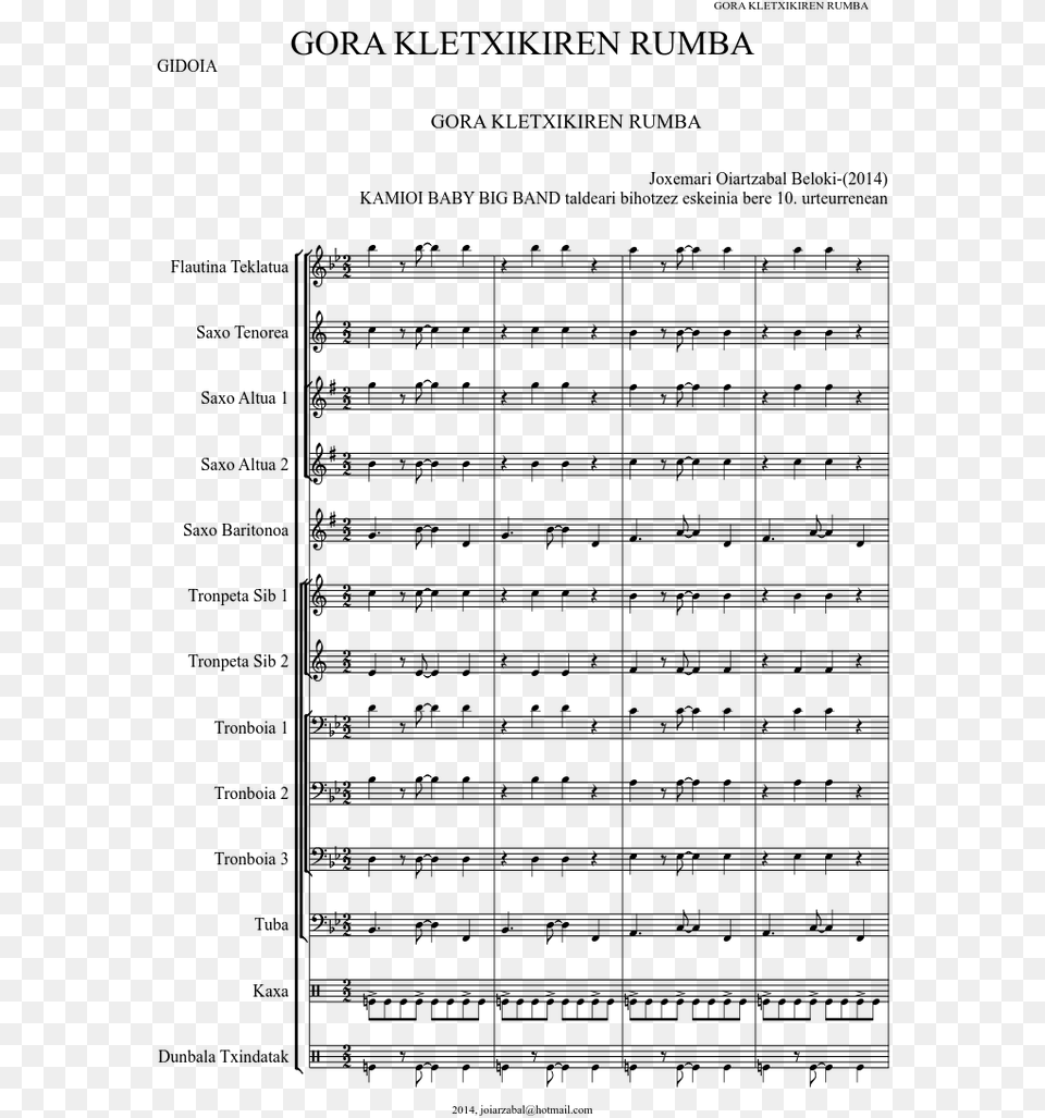 George Ezra Shotgun Alto Sax Sheet Music, Gray Free Png