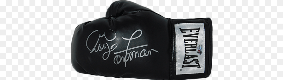 George Foreman Autographed Black Everlast Boxing Glove Hologram Everlast, Clothing, Accessories, Bag, Handbag Png Image