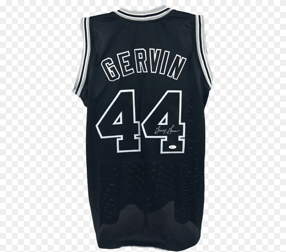 George Gervin Autograph Custom San Antonio Spurs Jersey Iceman Jsa Coa 3 Sleeveless, Clothing, Shirt, T-shirt Png