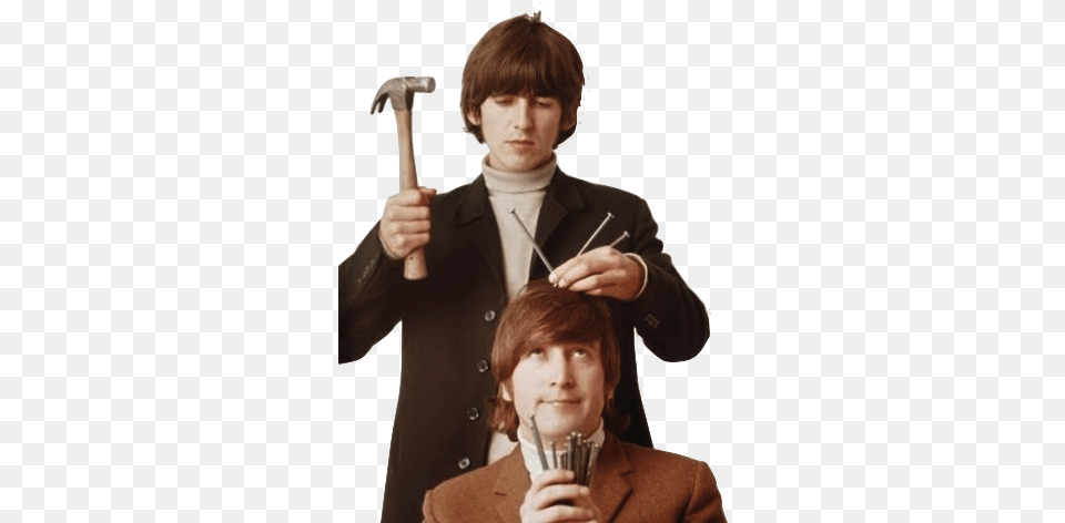 George Harrison John Lennon And The Beatles Image Maxwell39s Silver Hammer, Device, Tool, Hairdresser, Person Free Png Download