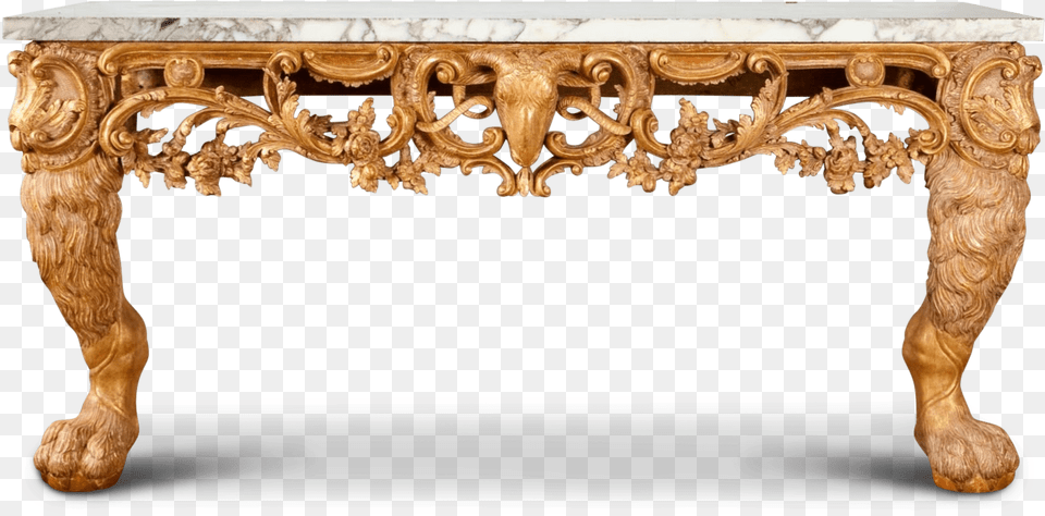 George Ii Giltwood Table With Ramquots Head Mask Circa Coffee Table, Coffee Table, Furniture, Wood Free Transparent Png