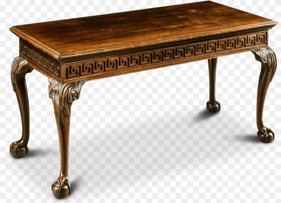 George Ii Mahogany Side Table With Finely Carved Greek Coffee Table, Coffee Table, Desk, Furniture Free Png Download