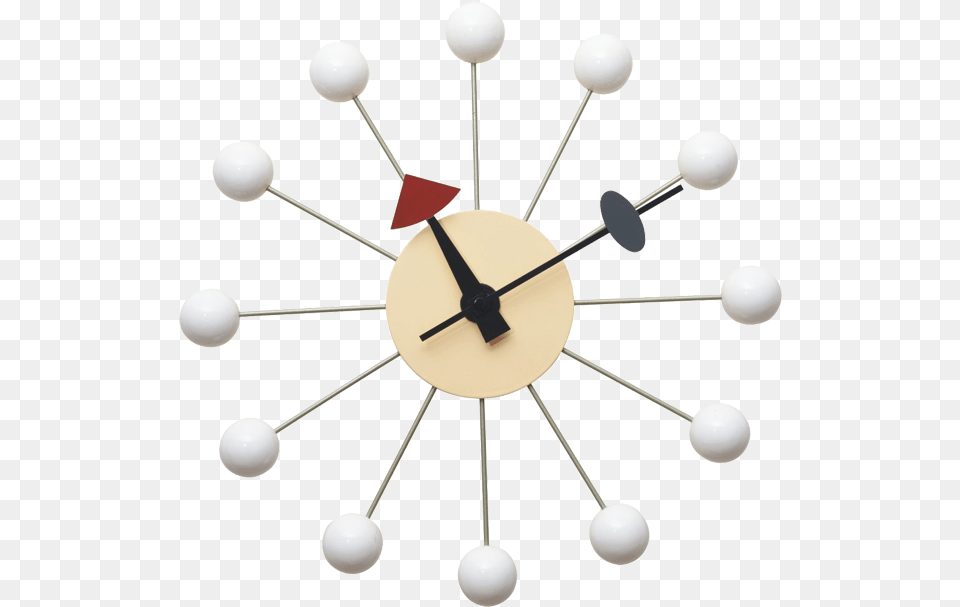 George Nelson Ball Clock Wall Clock White Ball Clock, Wall Clock, Analog Clock, Chandelier, Lamp Free Transparent Png