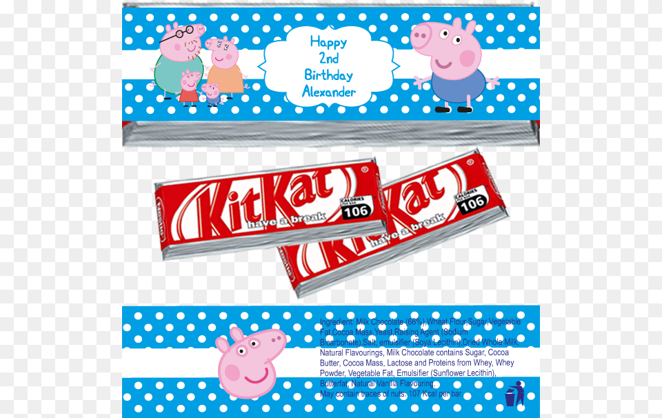 George Pig Kitkat Wrappers, Food, Sweets Png Image