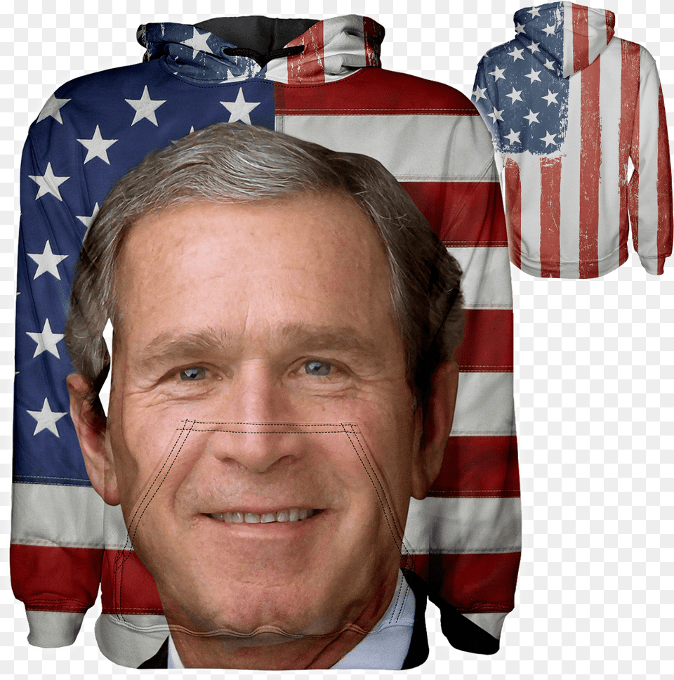 George W Bush, American Flag, Flag, Adult, Person Png