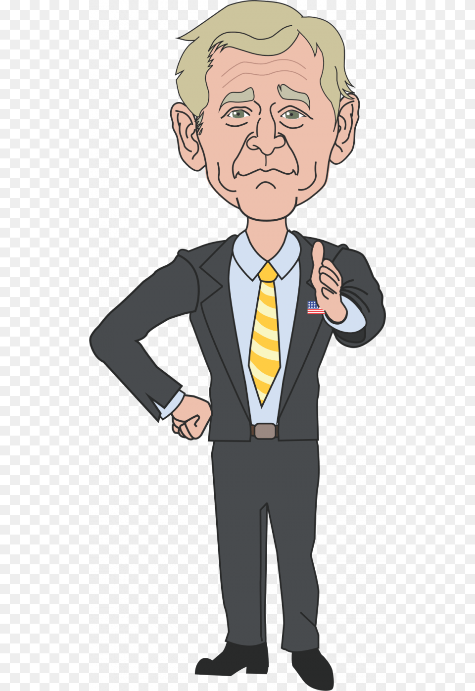 George W Bush Animated, Accessories, Suit, Person, Man Png Image