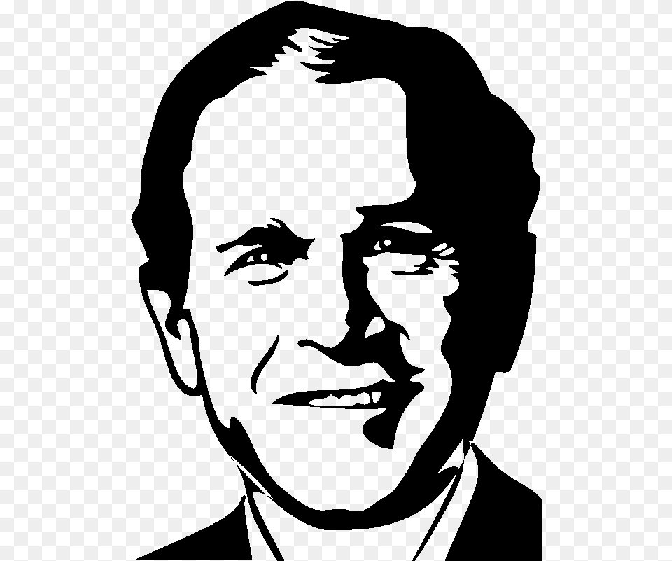 George W Bush Stencil, Gray Png