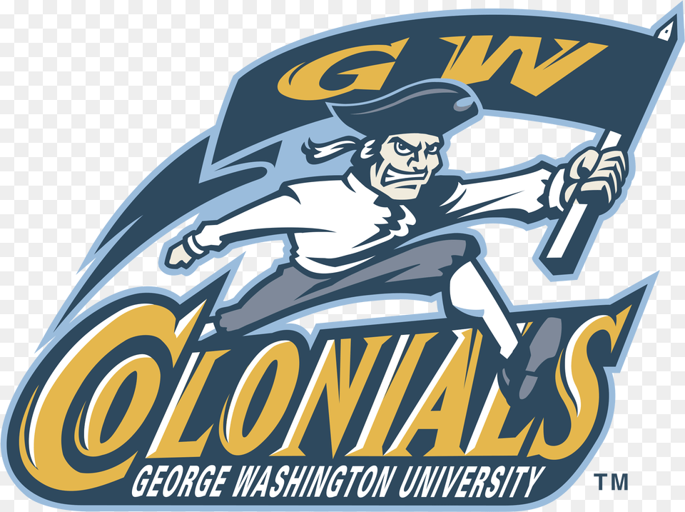 George Washington Colonials Mascot, Logo, Face, Head, Person Free Png Download