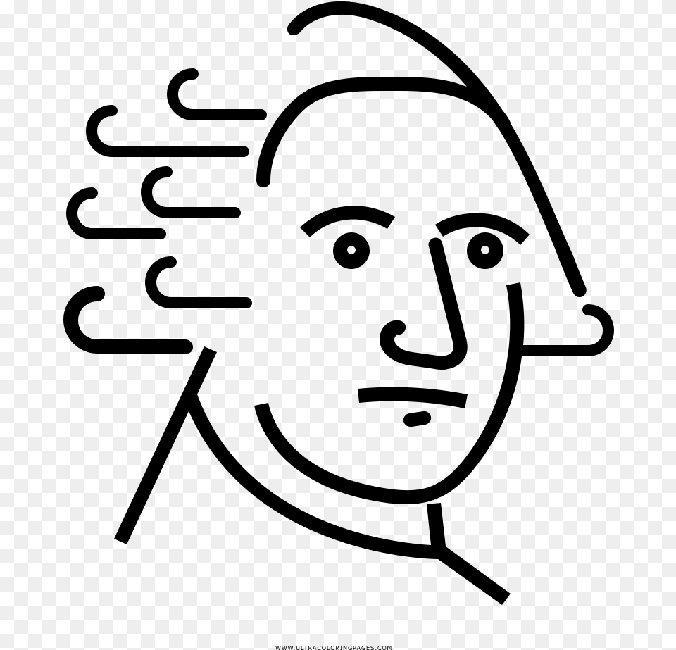 George Washington Coloring, Gray Png