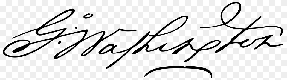 George Washington Signature, Gray Png Image