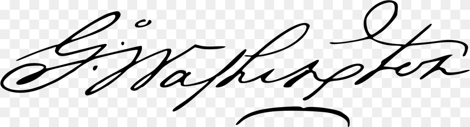 George Washington Signature On The Constitution, Gray Png