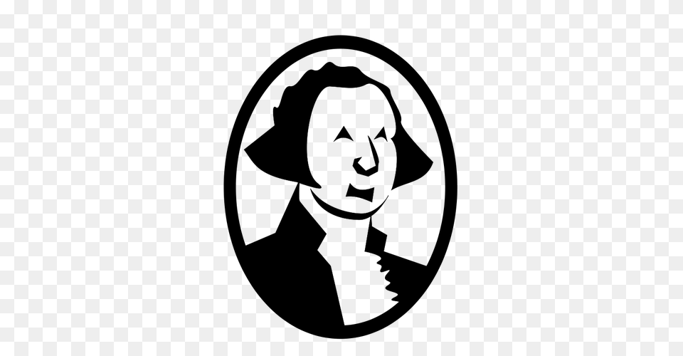 George Washington Vector Caricature, Gray Free Png