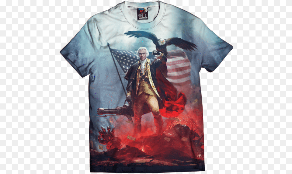 George Washington With Guns, Clothing, T-shirt, Adult, Male Png