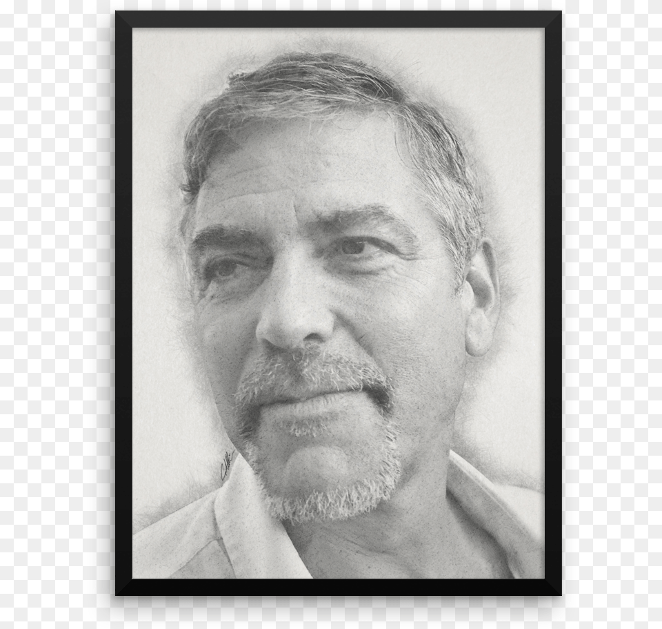 Georgeclooney Mockup Wall Original Picture Frame, Adult, Photography, Person, Man Free Png