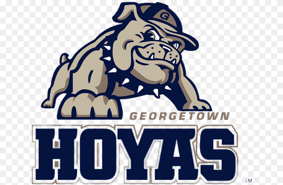 Georgetown Hoyas Bulldog And Logo, Advertisement, Baby, Person, Poster Free Png Download