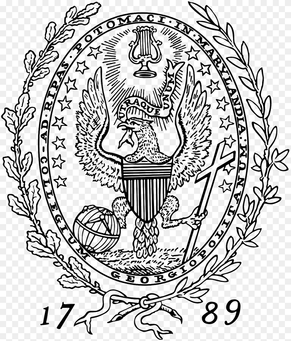 Georgetown University Black Seal, Emblem, Symbol Free Png Download