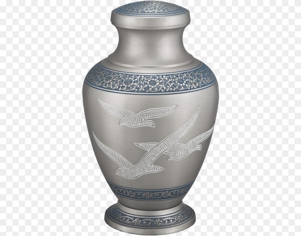 Georgia Cremation Silver With Doves Urn Silver With Doves Urn, Art, Pottery, Porcelain, Jar Png