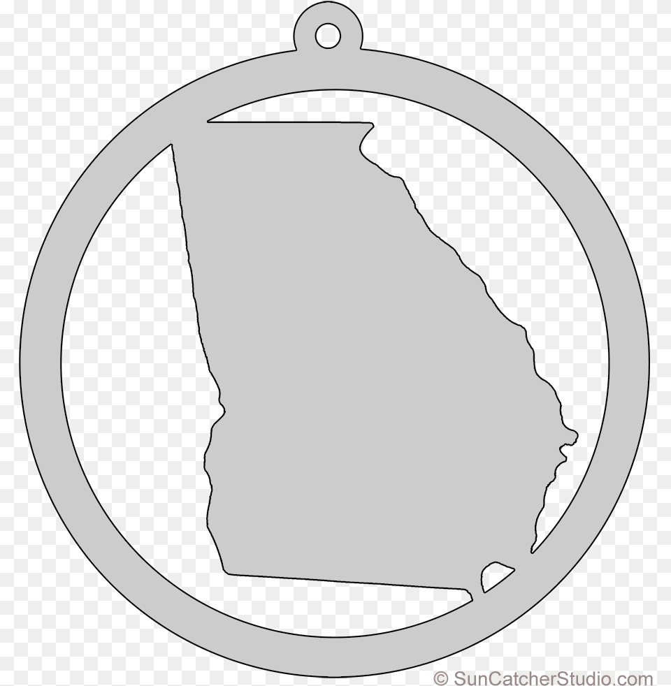 Georgia Map Circle Scroll Saw Pattern Shape State Clip Art, Bag, Text Free Png Download