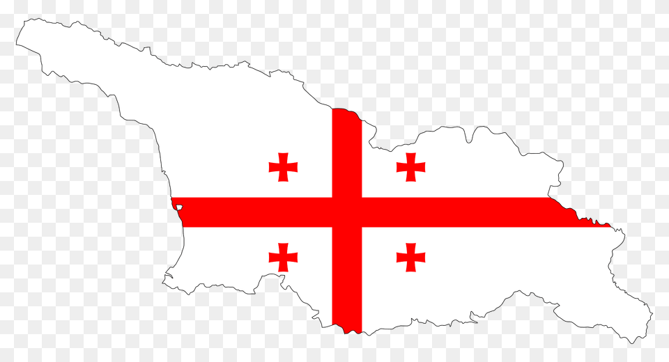 Georgia Map Flag With Stroke Clipart, First Aid, Chart, Plot Free Png