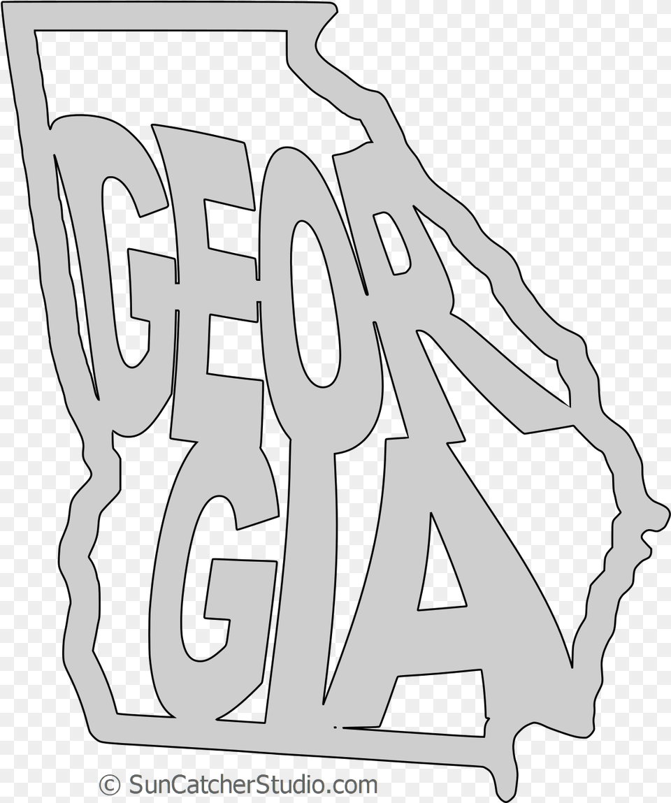 Georgia Map Shape Text Outline Scalable Vector Graphic Svg Outline Of Georgia, Number, Symbol, Person Png Image