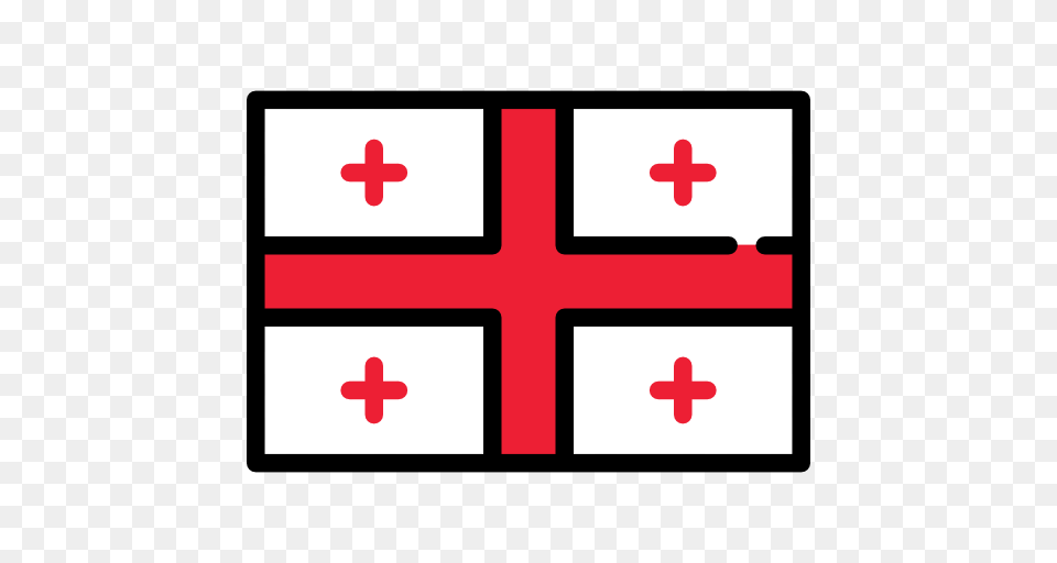 Georgia Placeholder Flags Country Flag Nation Icon, First Aid, Cross, Symbol, Furniture Png