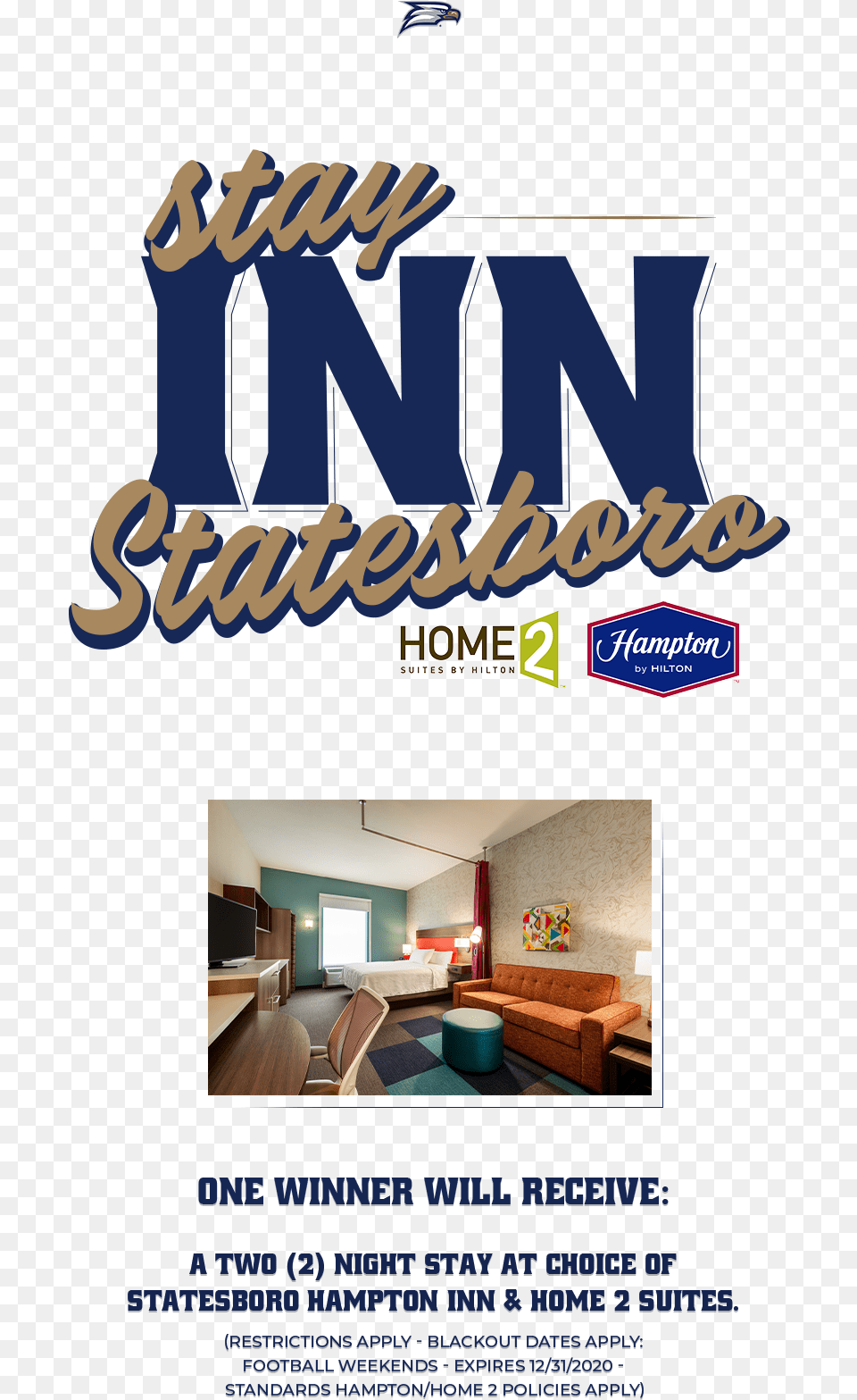 Georgia Southern Hampton Inn Basketball 2020 Home2 Suites By Hilton, Advertisement, Poster, Room, Living Room Free Png Download