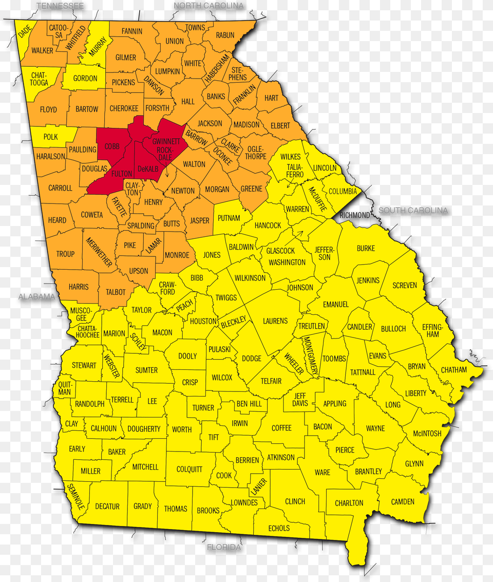 Georgia State Radon Map Map Of State Swat, Chart, Plot, Atlas, Diagram Free Png Download