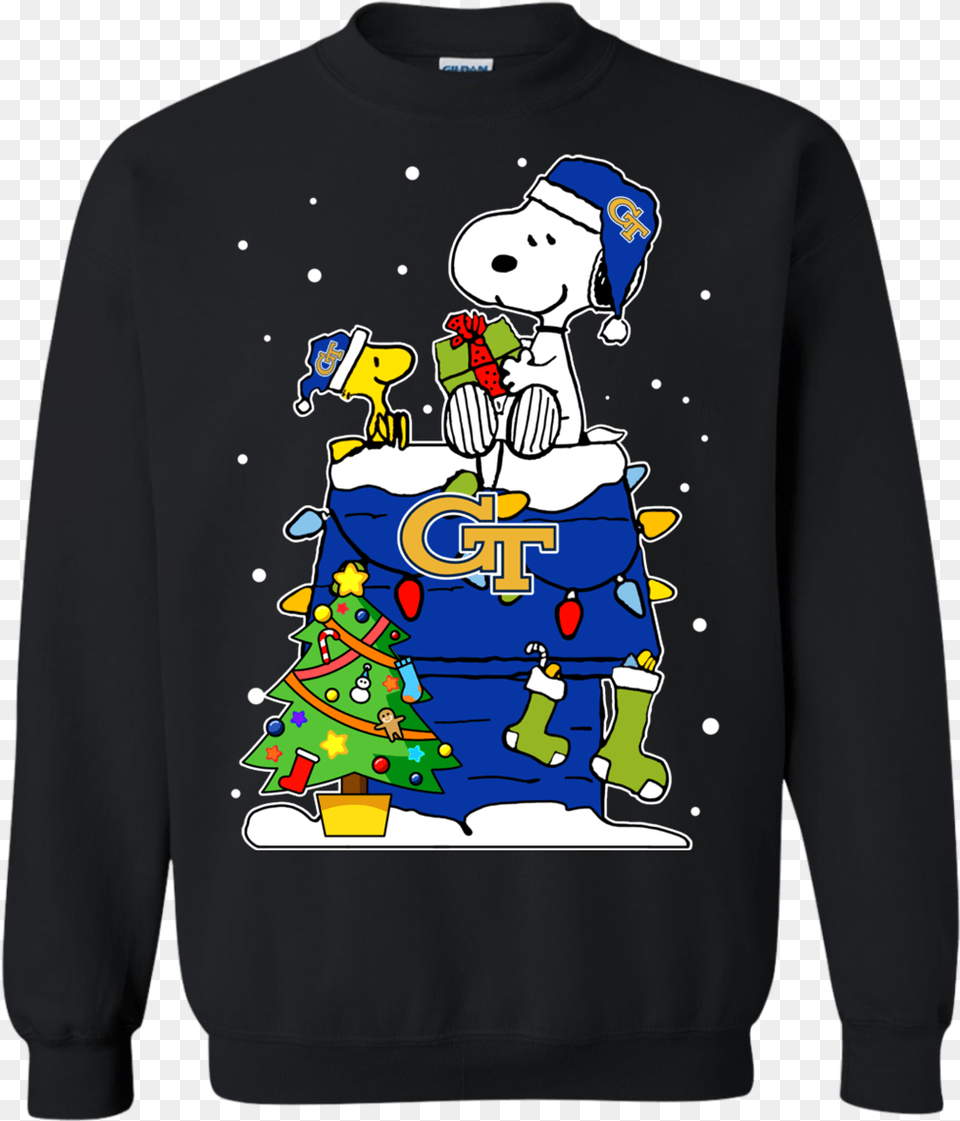 Georgia Tech Yellow Jackets Ugly Lakers Snoopy Christmas, Clothing, Sweatshirt, Sweater, Sleeve Png