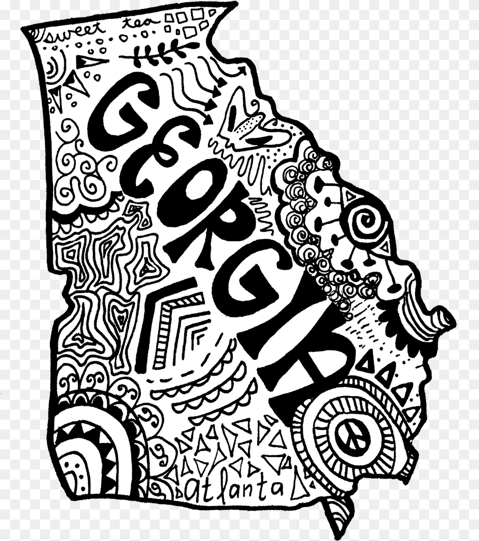 Georgia Zentangle Illustration, Art, Doodle, Drawing, Person Png