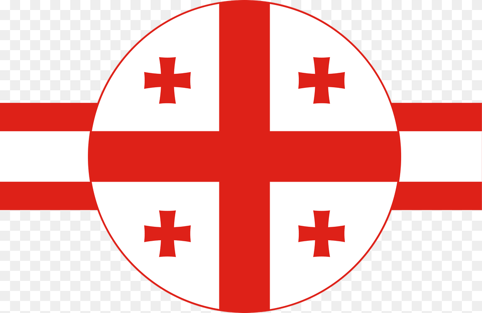 Georgian Flag Roundel Clipart, First Aid, Logo Png Image