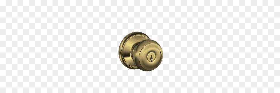 Georgian Knob Keyed Entry Lock, Bronze, Handle Free Transparent Png