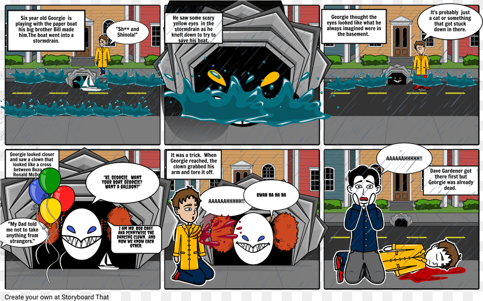 Georgie And Pennywise Comic, Book, Comics, Publication, Person Free Png